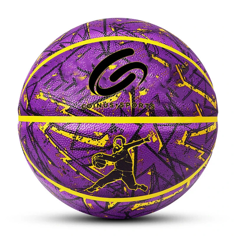 Custom Logo Print Coloured Basketball Ball Size 7 High Quality Pu Leather Basketball Ball